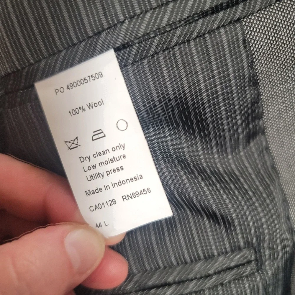 Calvin Klein Mens Slim Fit 100% Wool 2-Button Suit‎ Jacket Blazer Grey 44L